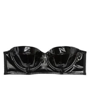 Victoria's Secret Black patent leather bra Top